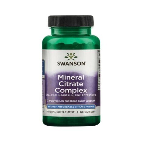 Mineral Citrate Complex (Calciu Magneziu Zinc Potasiu) 60 Capsule Swanson